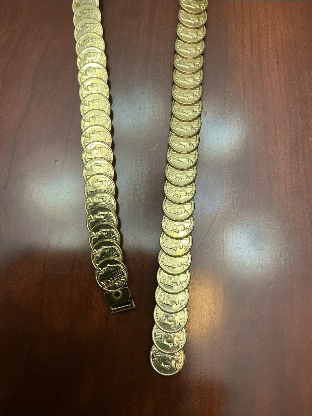 Gold Coin Link Belt - Women Accessories